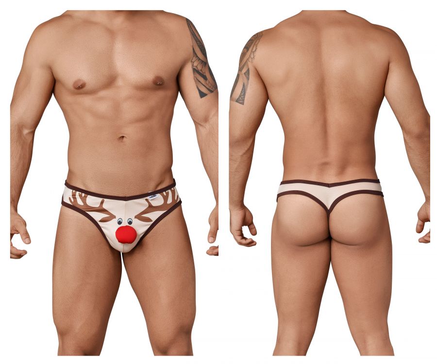 Men Christmas Reindeer Elephant Trunk Thong G-String Brief Pants Underwear  Sexy