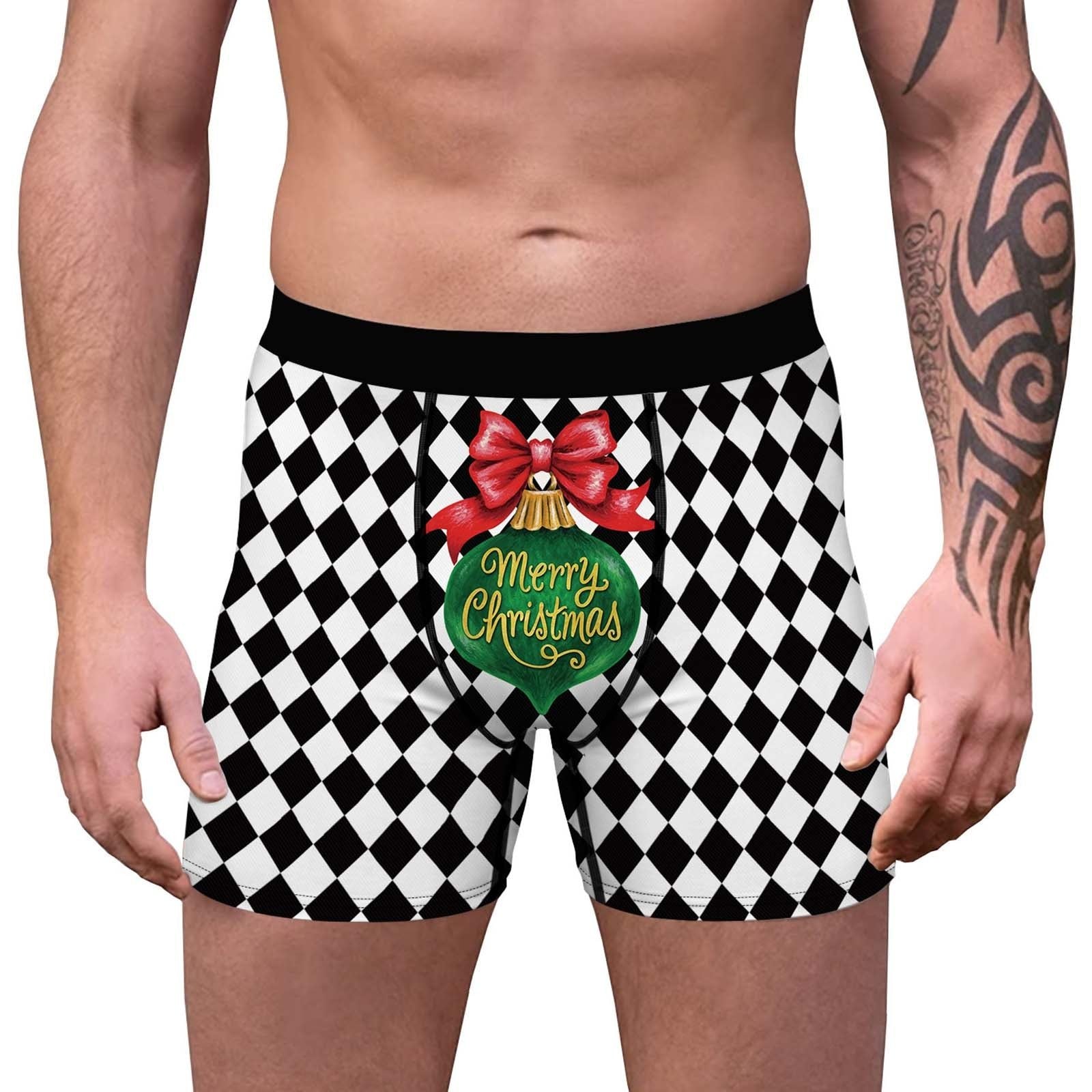 Mens Funny Boxer Briefs – Santa Clause Christmas Gift Underwear