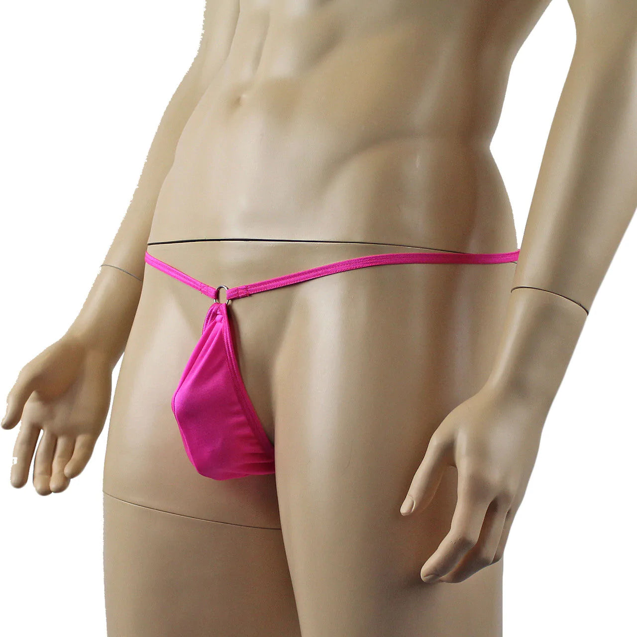 SALE - Mens Spandex Thong with Extra Wide Elastic Waistband Hot Pink