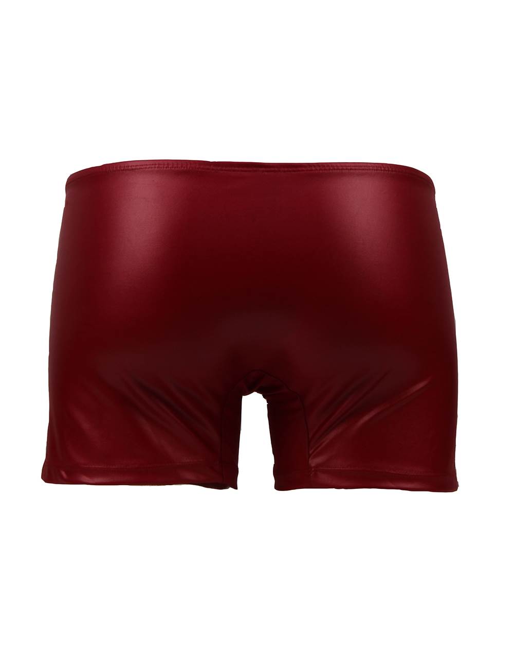 JCSTK -  Mens Wetlook OY-MP069 Boxer Shorts with Zipper Pouch Front Burgundy