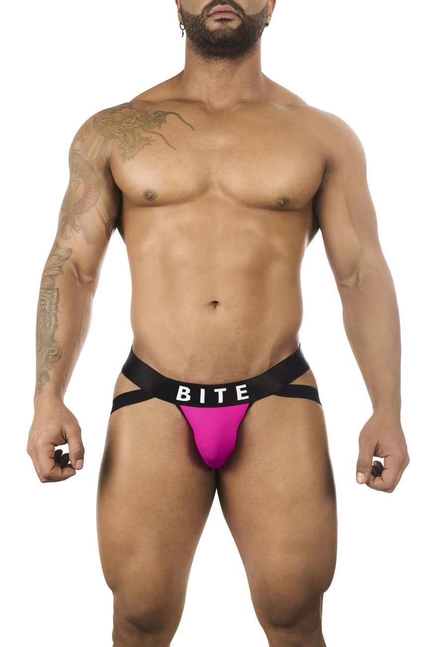 BiteWear BW2023104 Sassy Peach Jockstrap Black Fuchsia