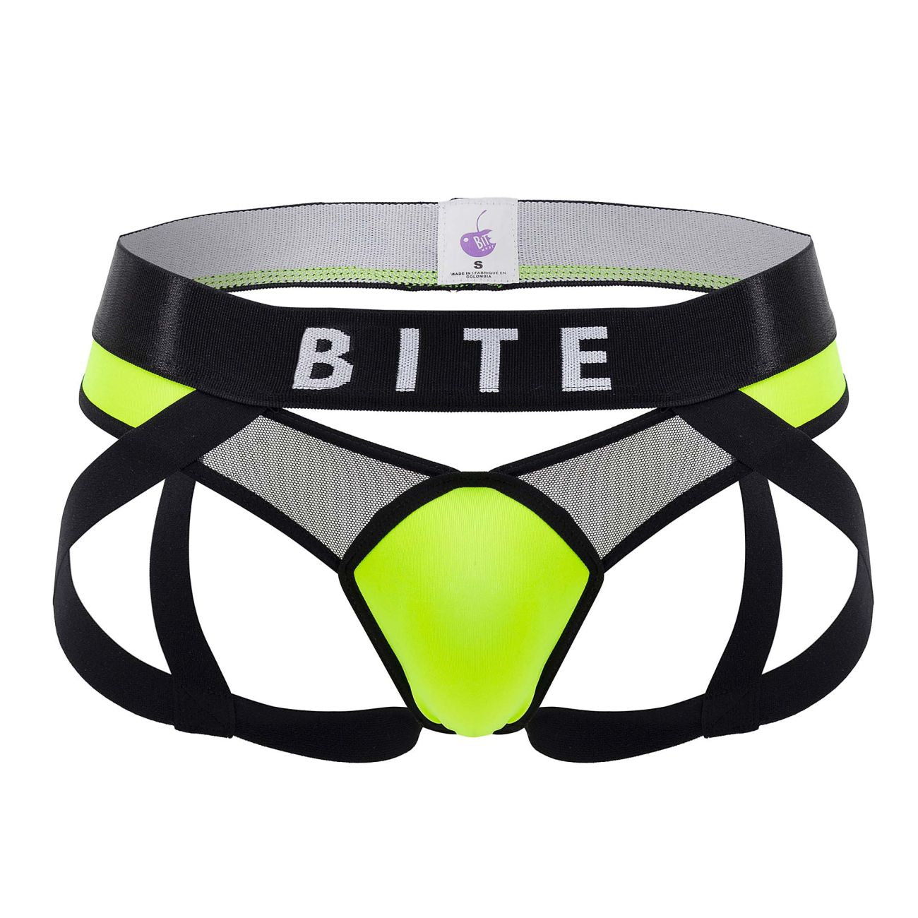 BiteWear BW2023108 Tuxedo Banana Jockstrap Black Green