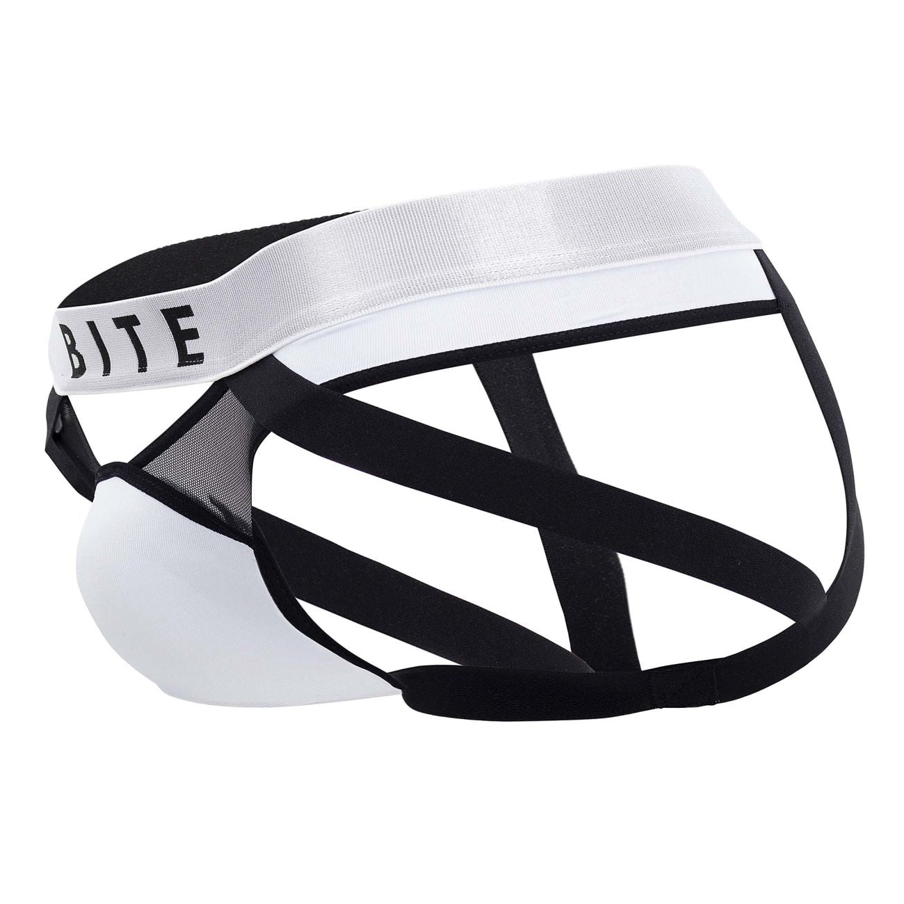 BiteWear BW2023108 Tuxedo Banana Jockstrap White Black