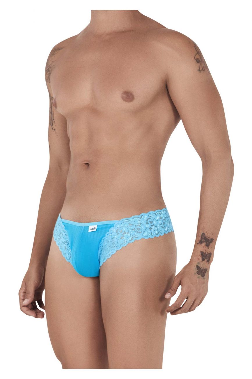 JCSTK - CandyMan 99506 Mesh-Lace Thongs Turquoise