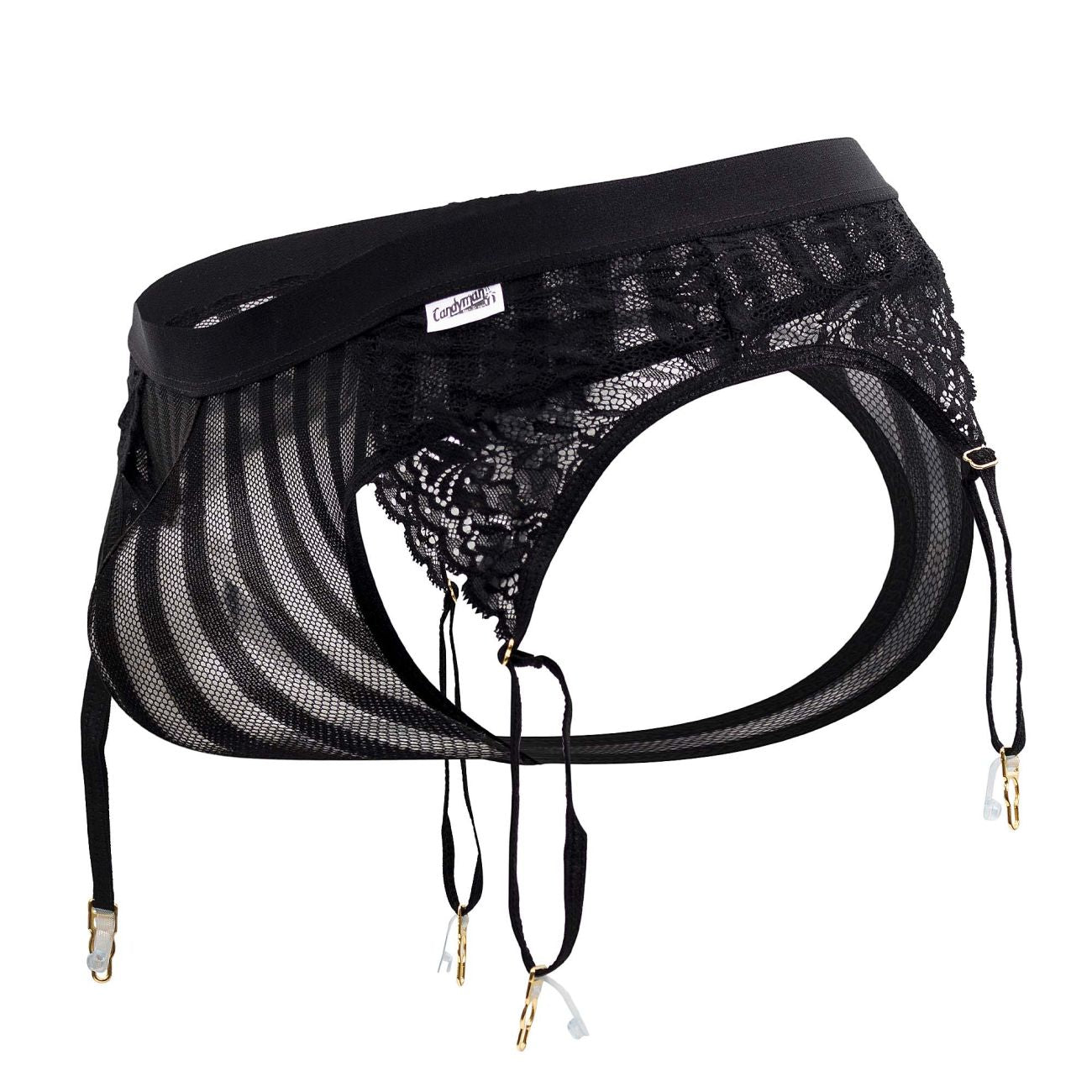 CandyMan 99766 Garter Thongs Black