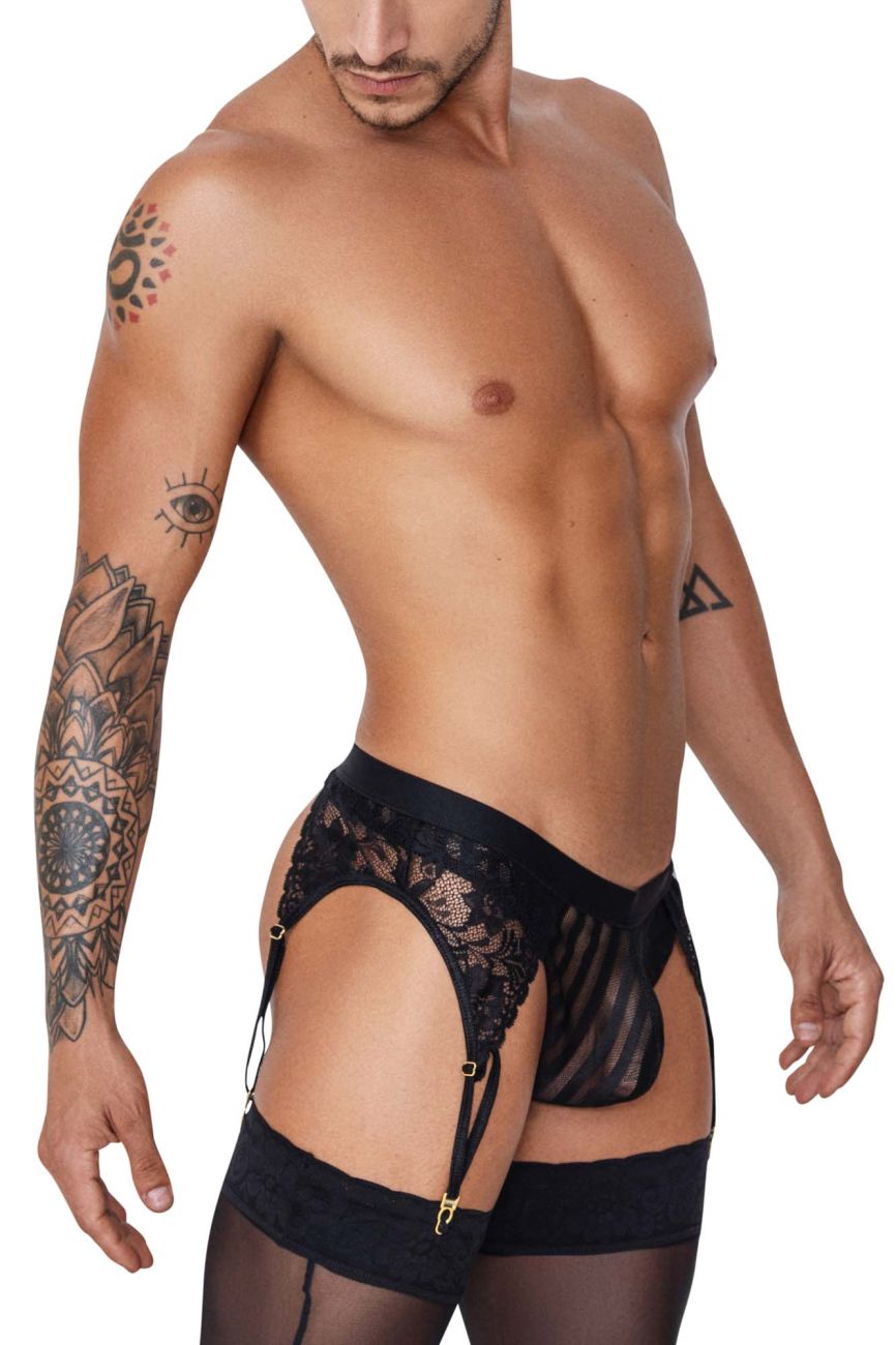 CandyMan 99766 Garter Thongs Black