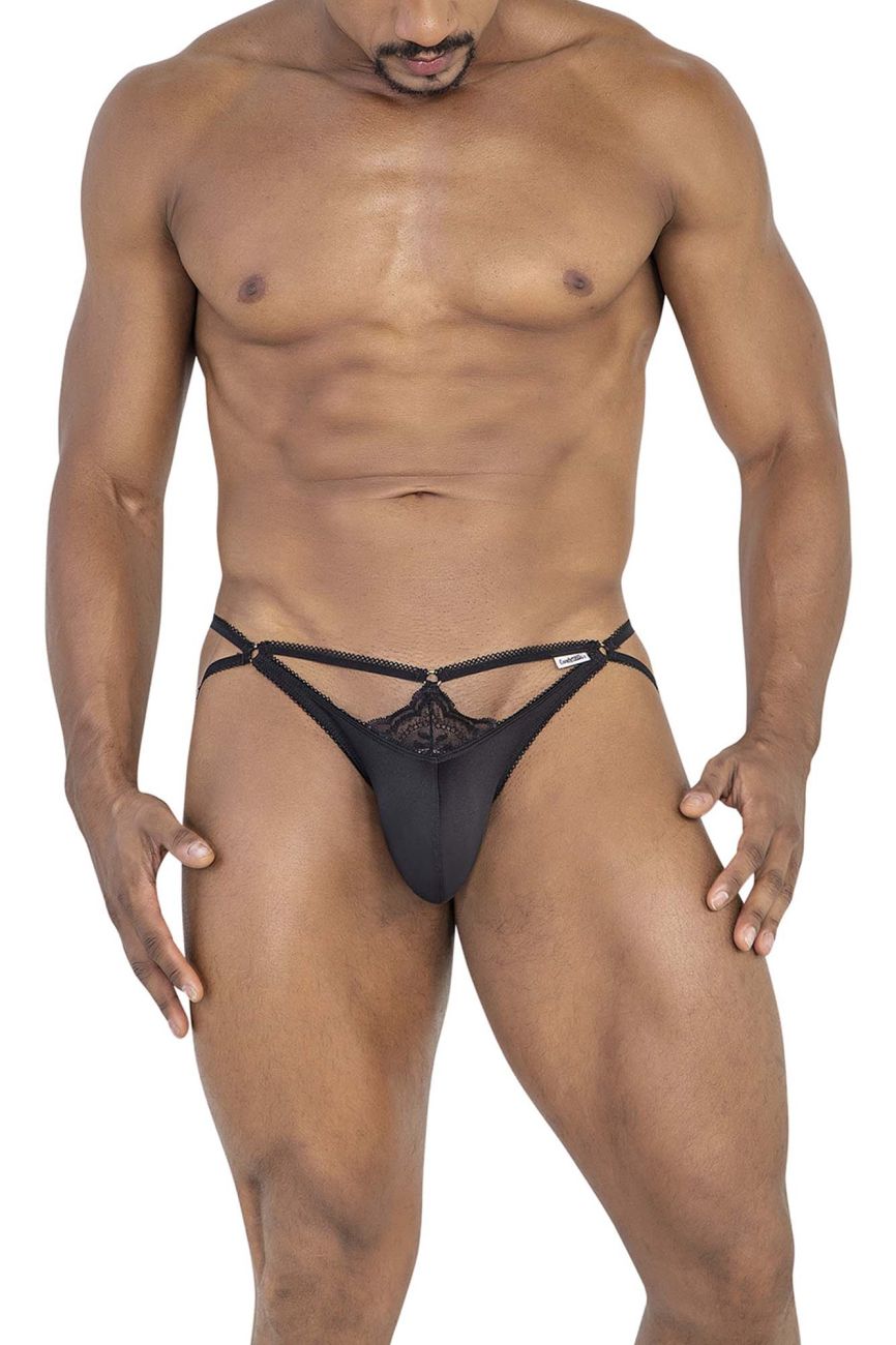 CandyMan 99770 Lace Jock Thongs Black