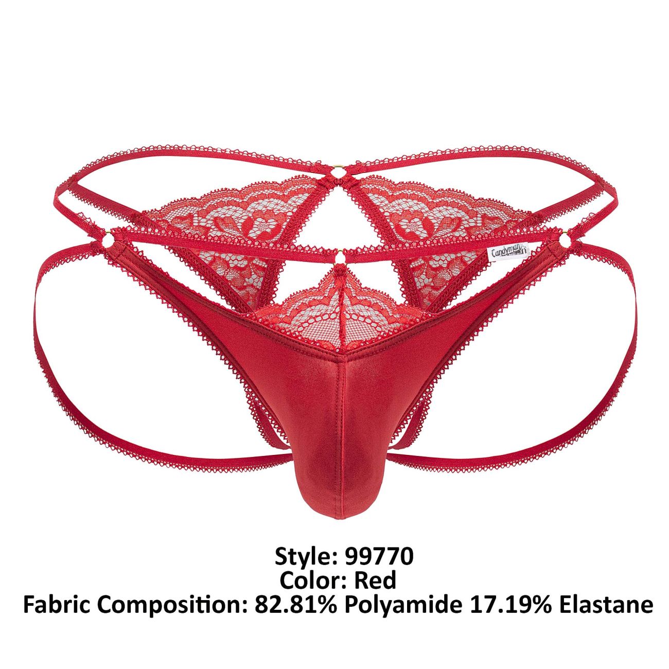 CandyMan 99770 Lace Jock Thongs Red