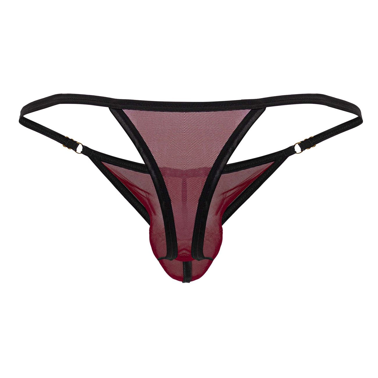 CandyMan 99776 Mesh Thongs Burgundy