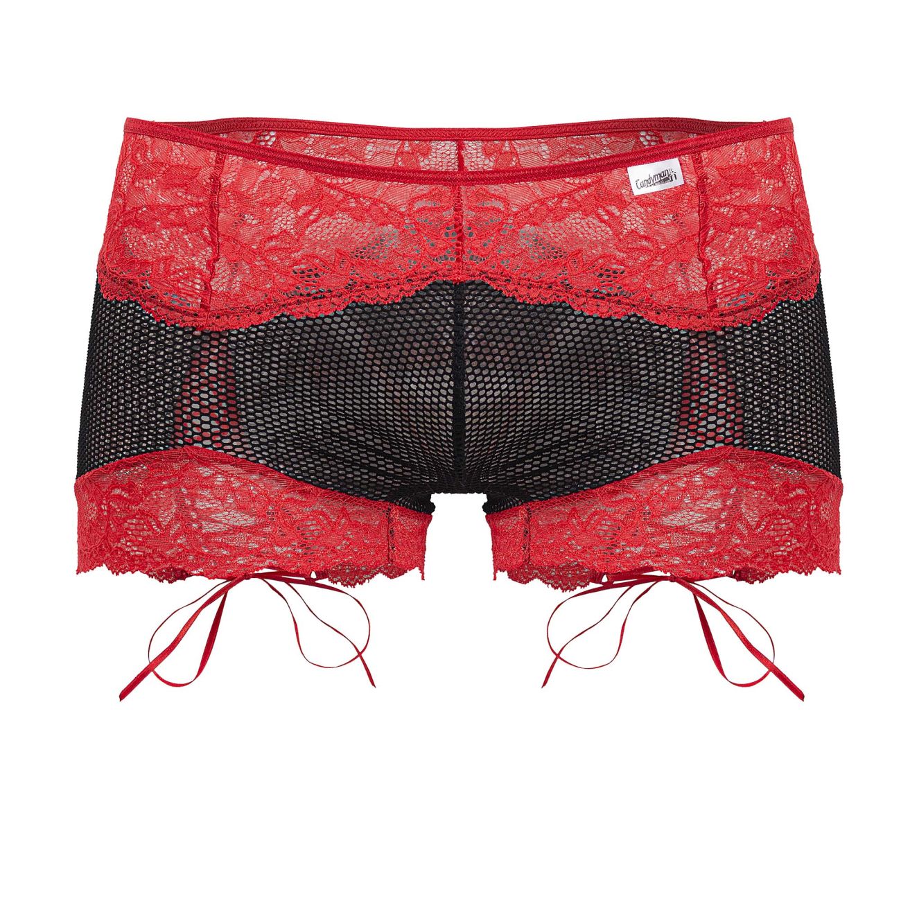 CandyMan 99779 Mesh Lace Trunks Black-Red