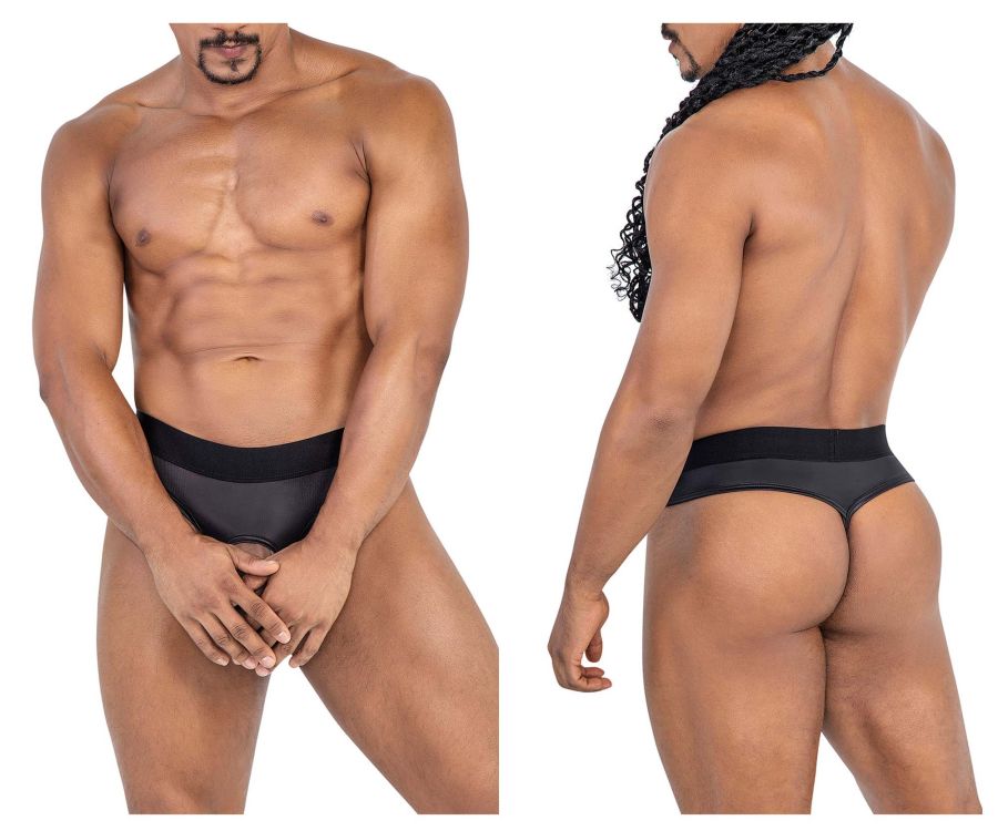 CandyMan 99781 Protuder Peek Hole Thongs Black