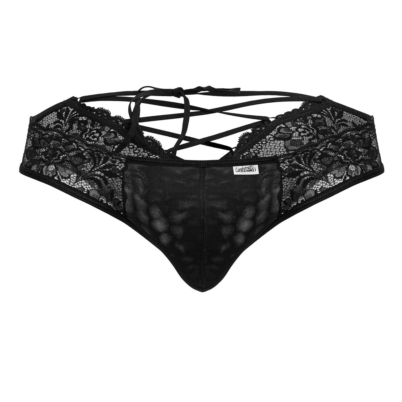 JCSTK - CandyMan 99784 Lace Thongs Black