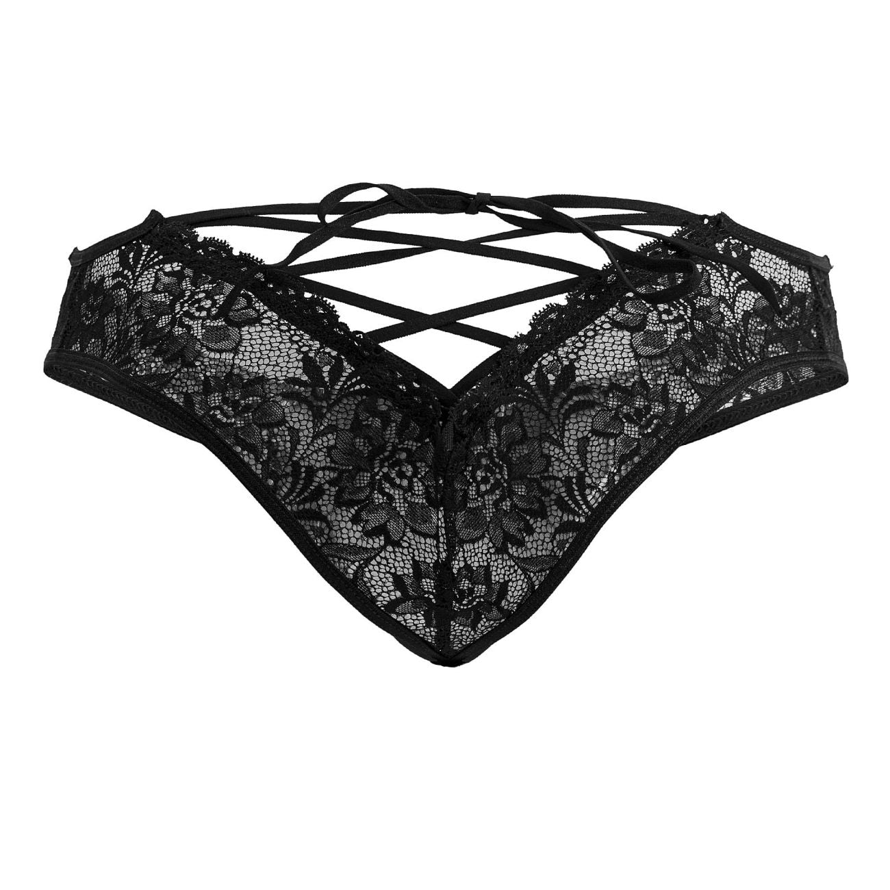 JCSTK - CandyMan 99784 Lace Thongs Black