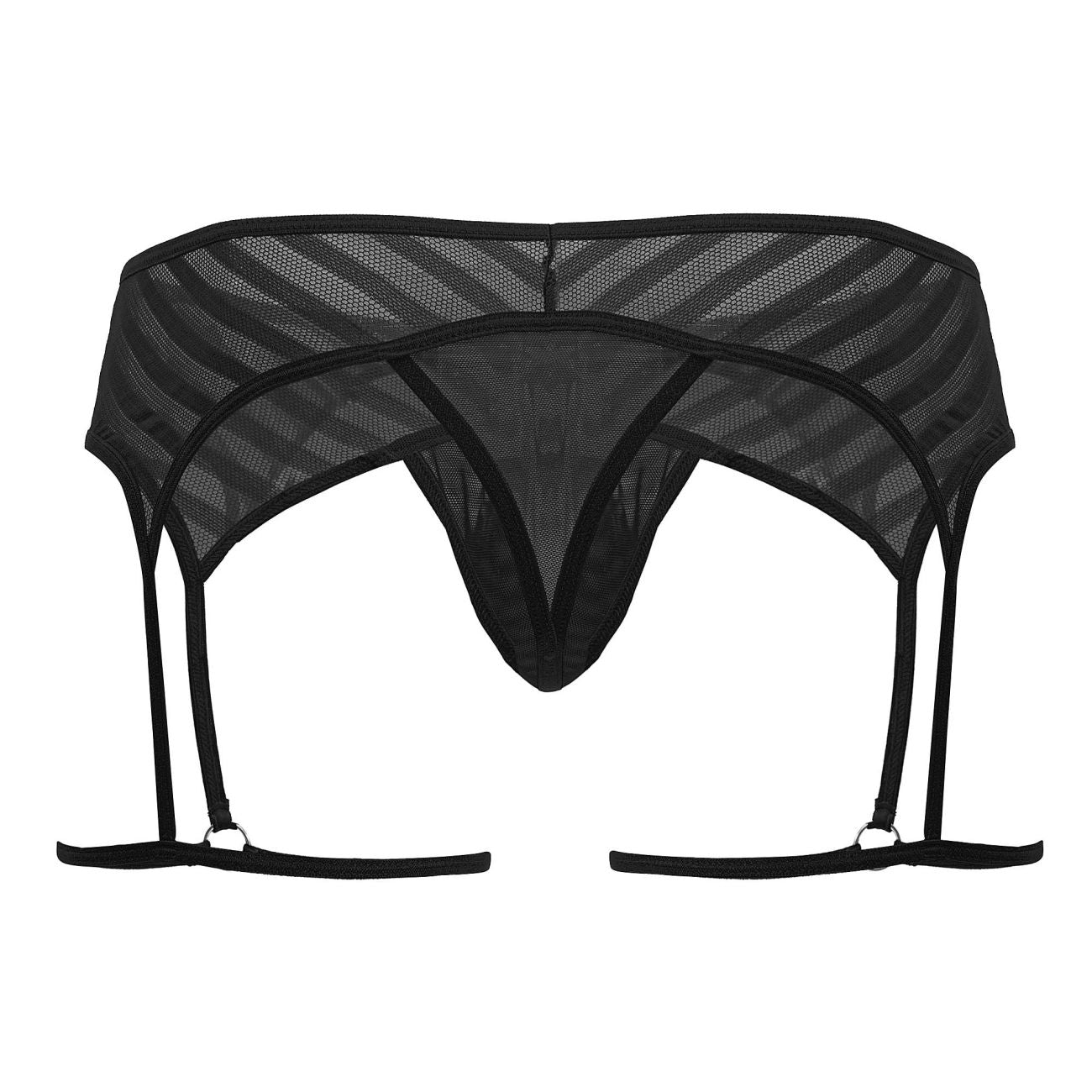 CandyMan 99792 Mesh Garter Thongs Black