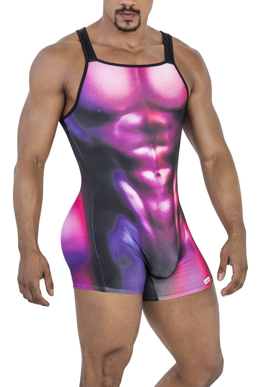 CandyMan 99796 Muscle Onesie Bodysuit Magenta