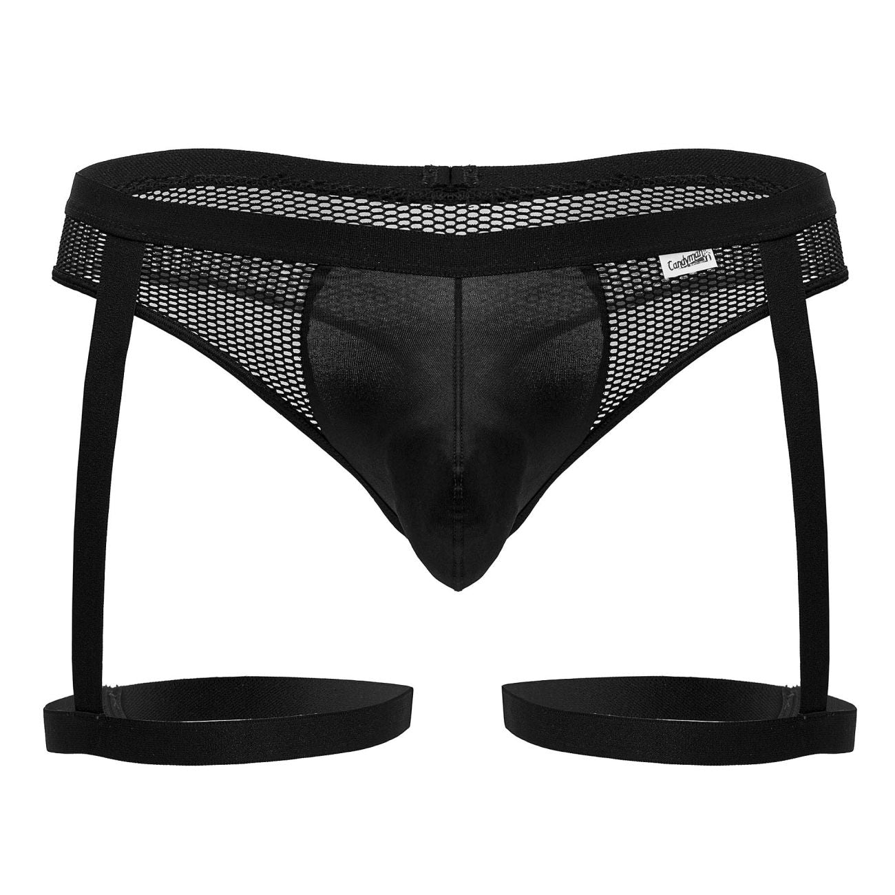 CandyMan 99798 Garter Mesh Thongs Black