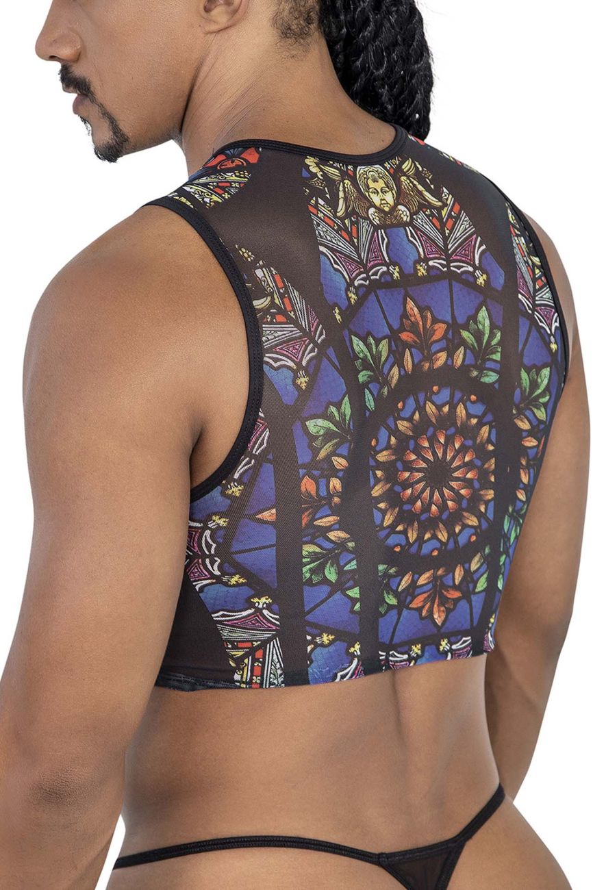 CandyMan 99805 Stained Glass Tank Top Black Print