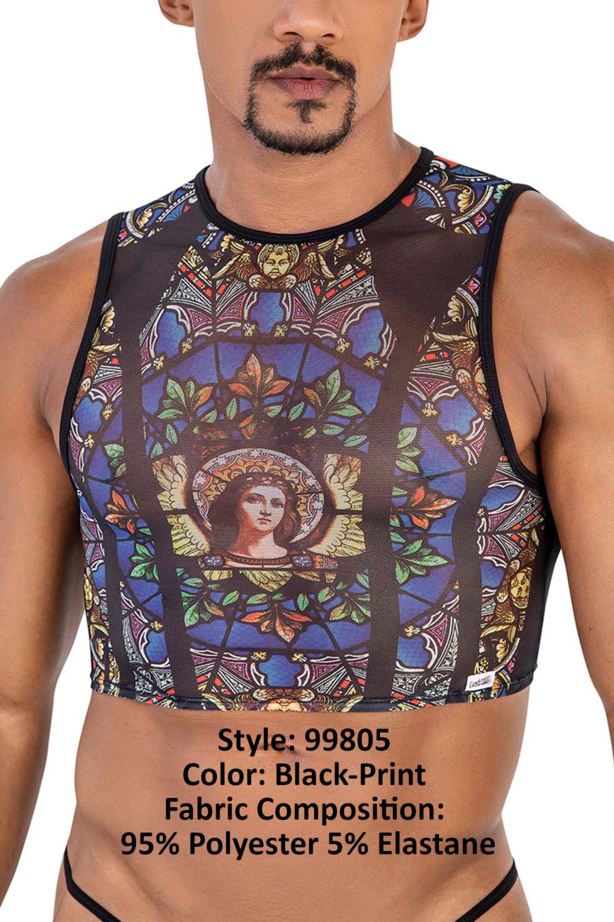 CandyMan 99805 Stained Glass Tank Top Black Print