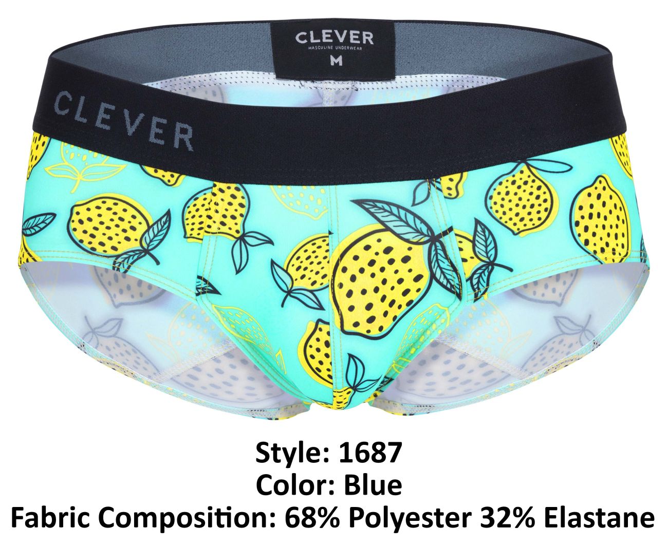 Clever 1687 Lemons Briefs Blue