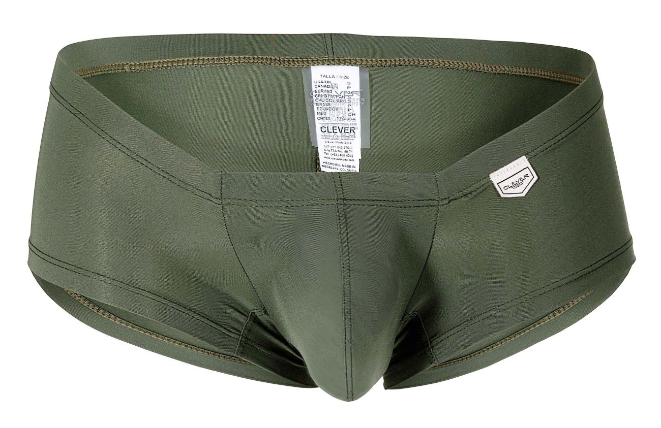 Clever 229934 3PK Australian Latin Trunks Olive Green-Dark Green-Green