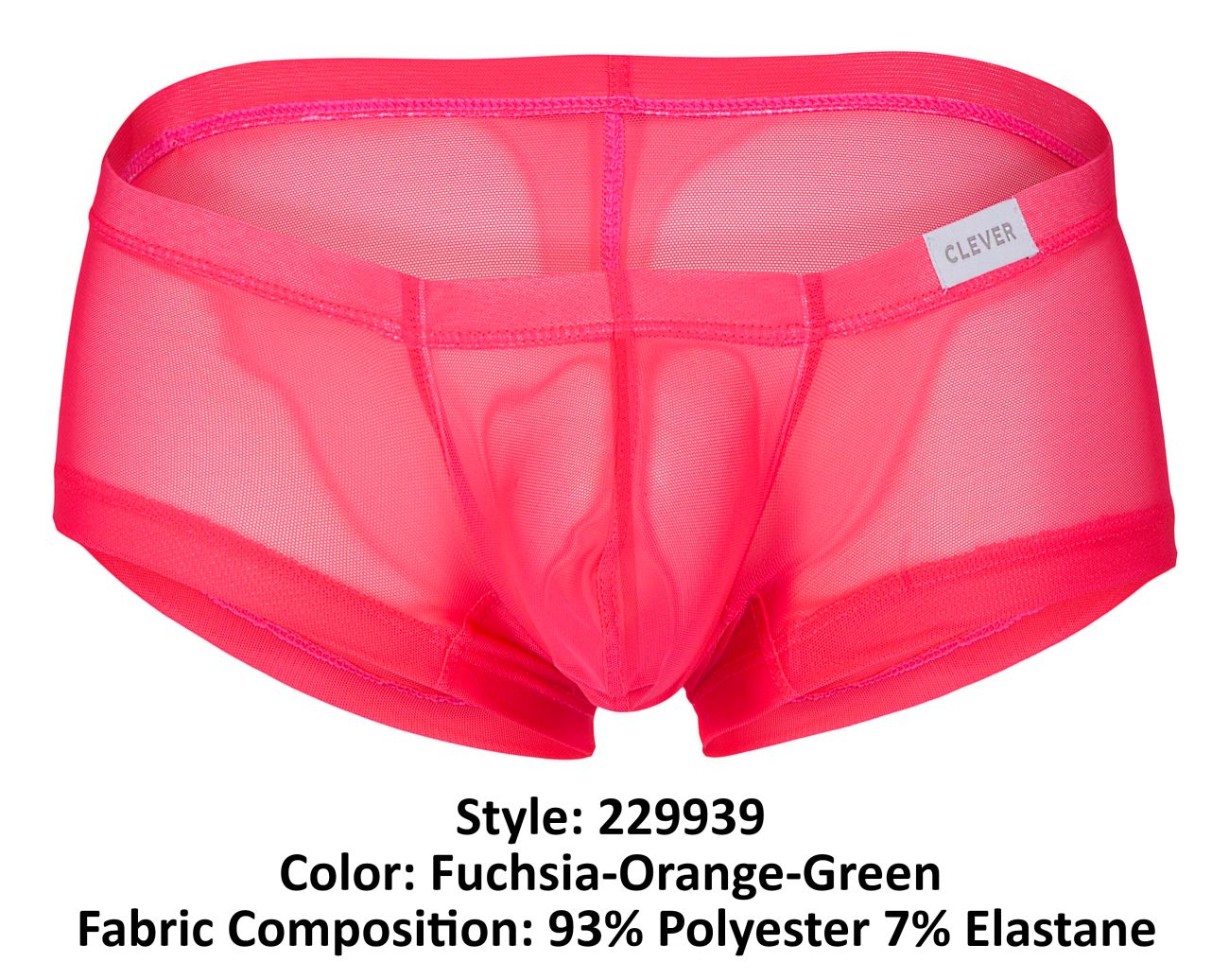 Clever 229939 3PK Australian Latin Trunks Fuchsia-Orange-Green