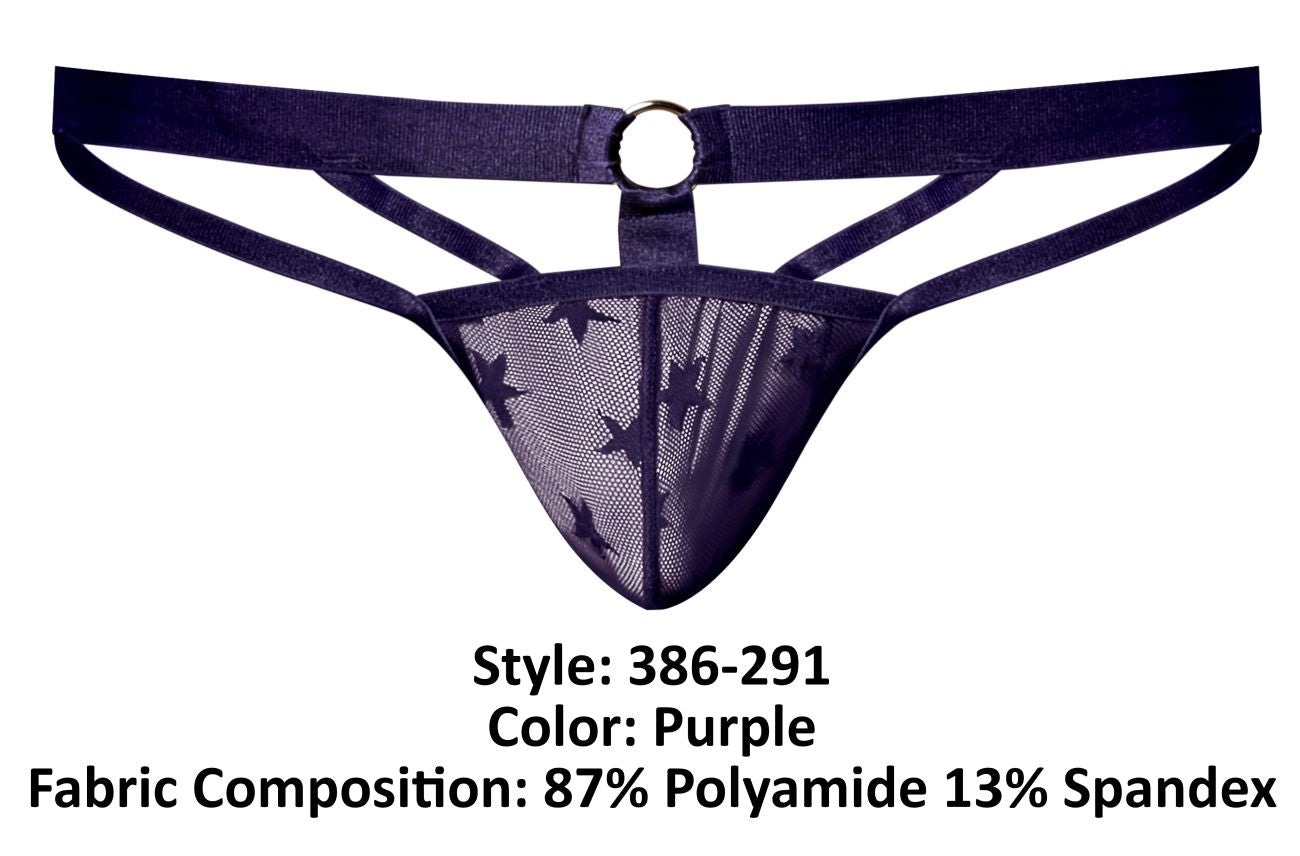 Male Power 386-291 Love Star Jock with Ring Purple