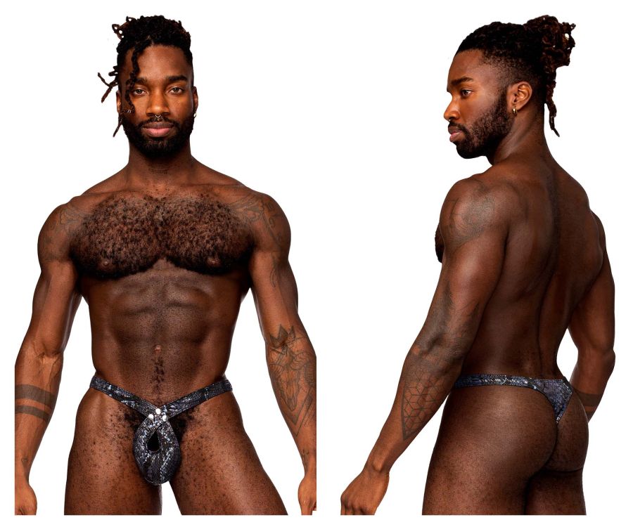 Male Power 409-282 S-naked Criss Cross Thong Black-Blue