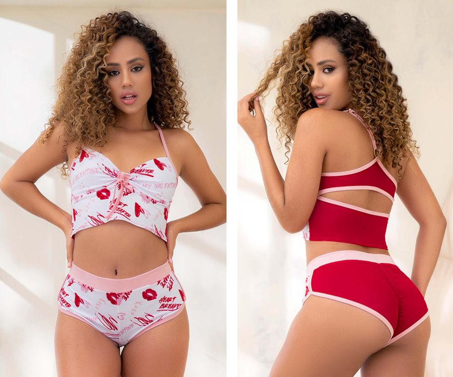 Mapale 7478 Two Piece Pajama Set Top and Cheeky Bottoms
