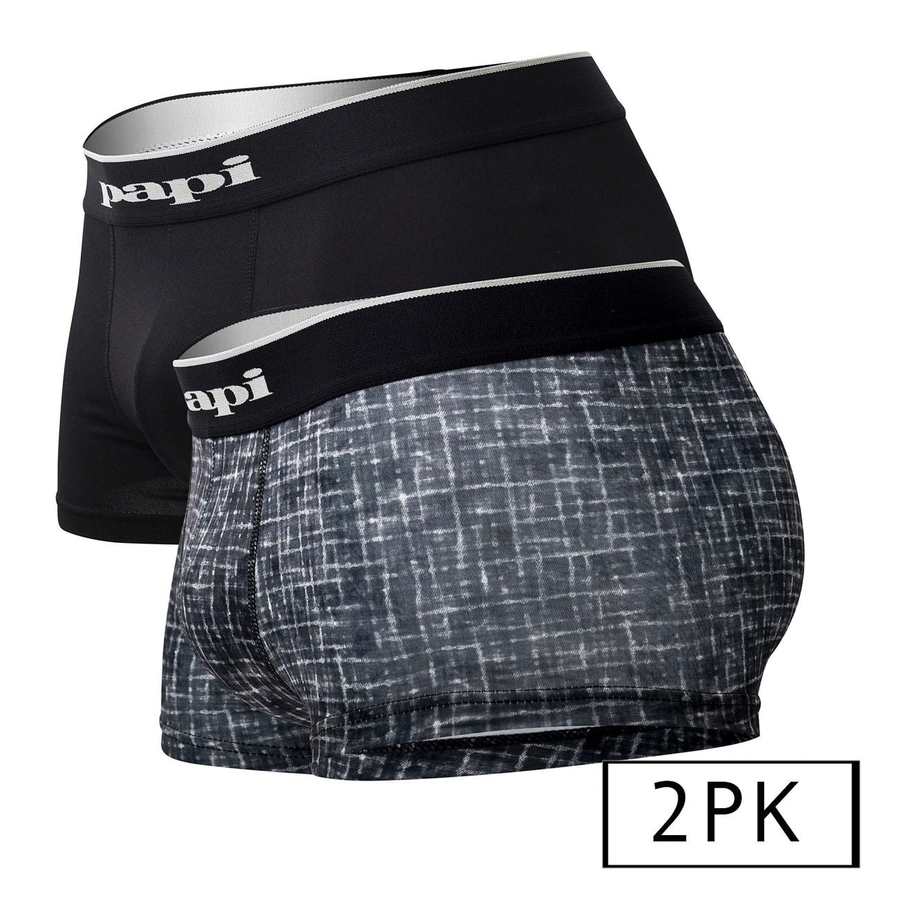 Papi UMPA048 Microflex Brazilian Trunks Gray-Texture