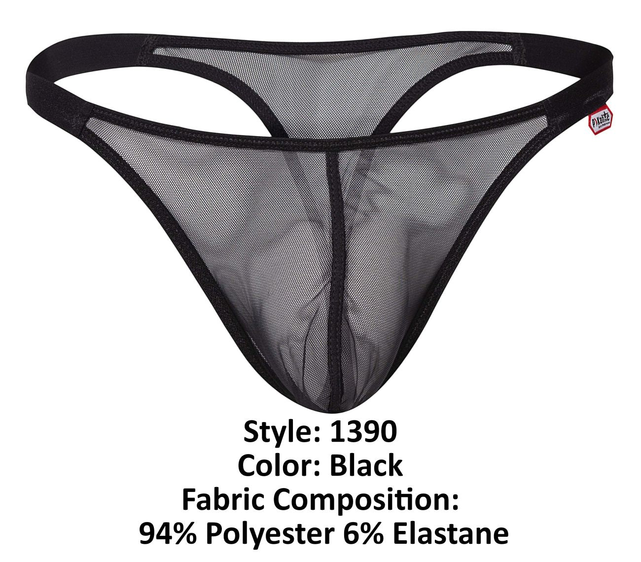 Pikante 1390 Sheer Gift Thongs Black