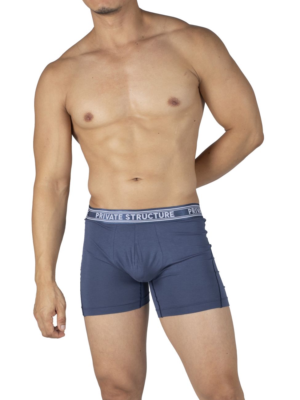 Private Structure PBUT4380 Bamboo Mid Waist Boxer Briefs Citadel Blue