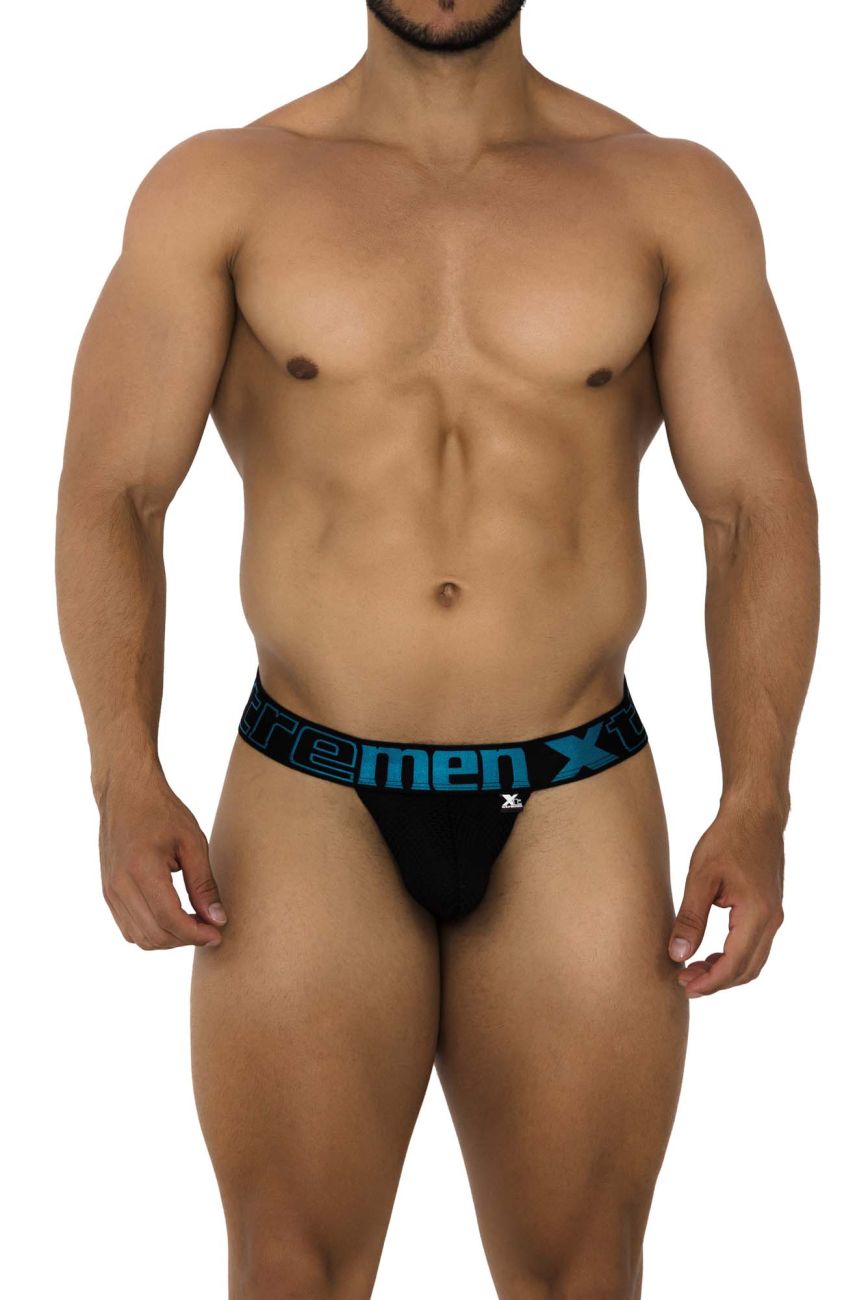 Xtremen 91184 Mesh Thongs Black