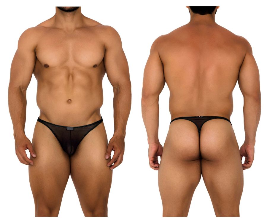 Xtremen 91189 Tulle Mesh Thongs Black