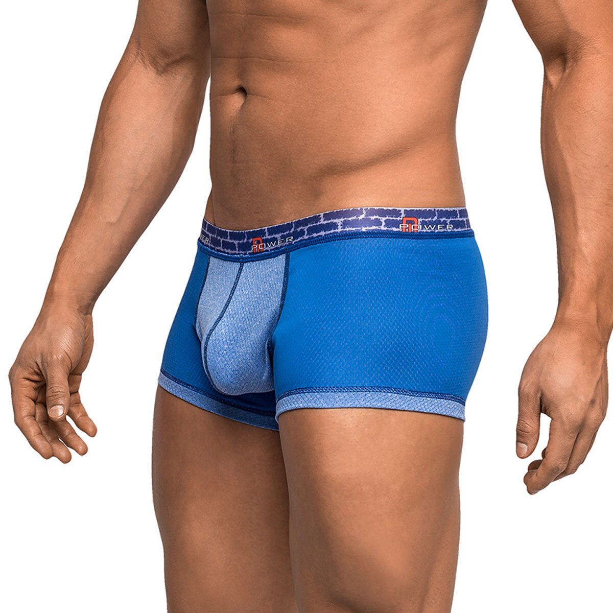 Mens Reversible Mini Boxer Brief Shorts Two Toned Blue