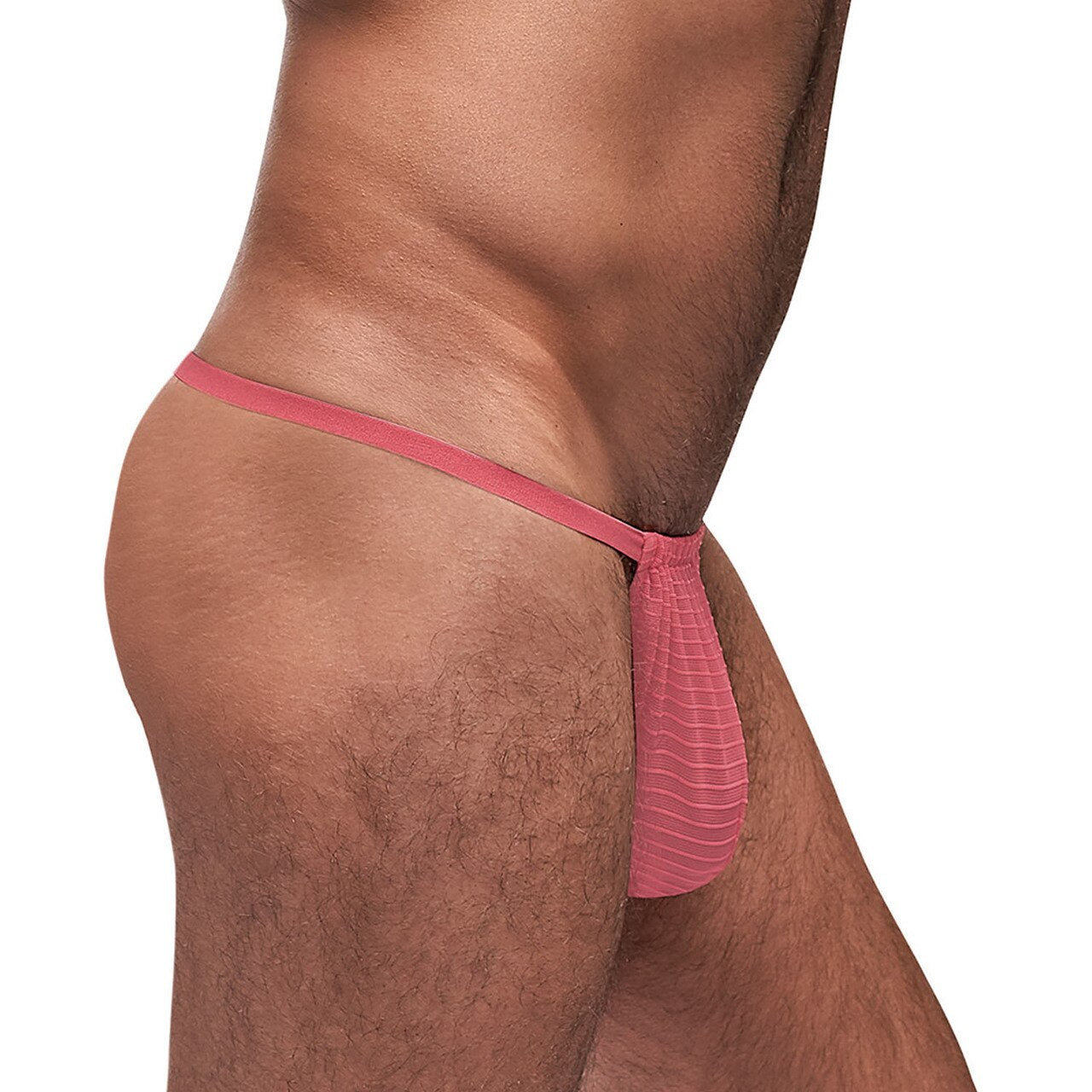 Mens Mesh Rib Posing Strap Coral