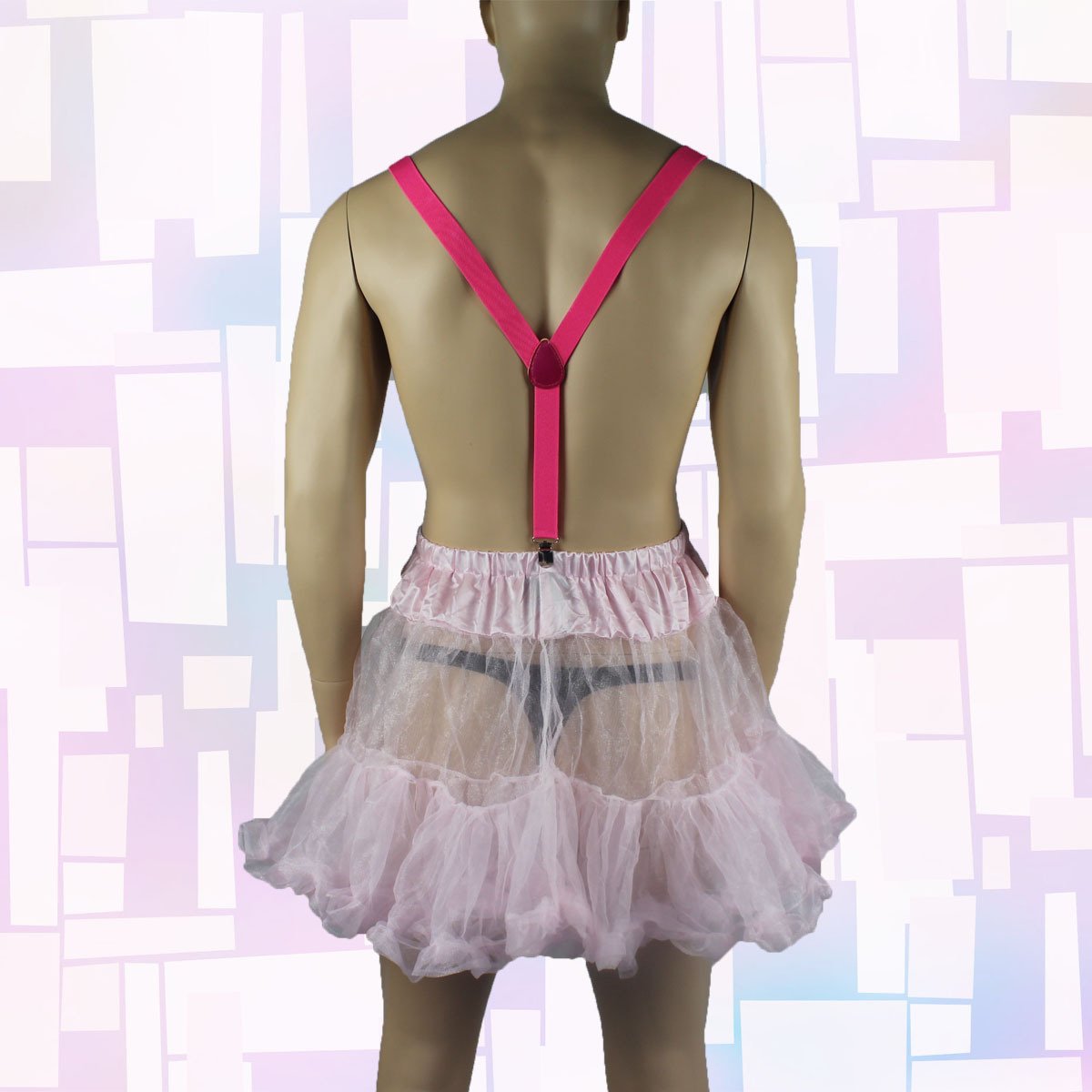 Mens and Ladies Frilled Mini Petticoat Skirt Pink