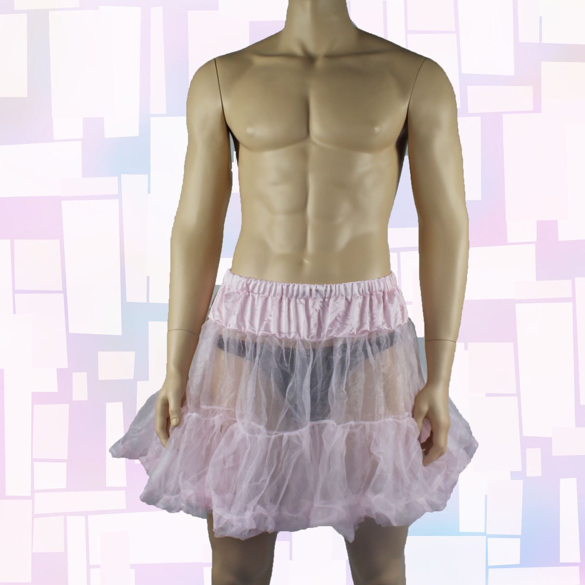 Mens and Ladies Frilled Mini Petticoat Skirt Pink