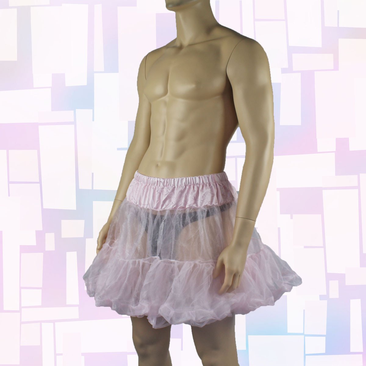 Mens and Ladies Frilled Mini Petticoat Skirt Pink