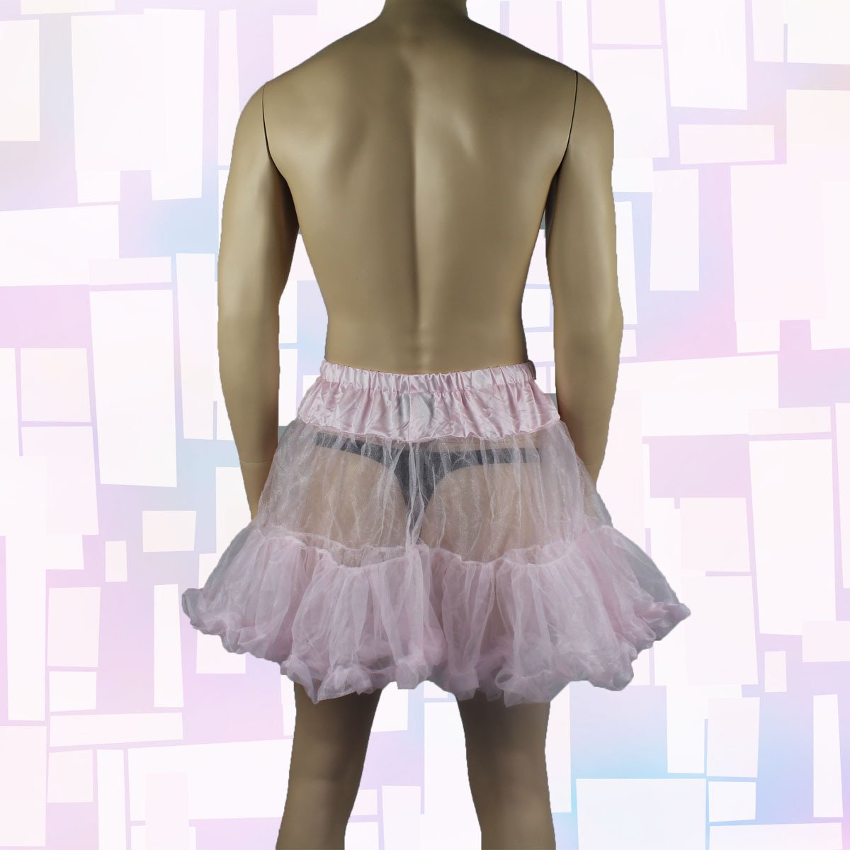 Mens and Ladies Frilled Mini Petticoat Skirt Pink