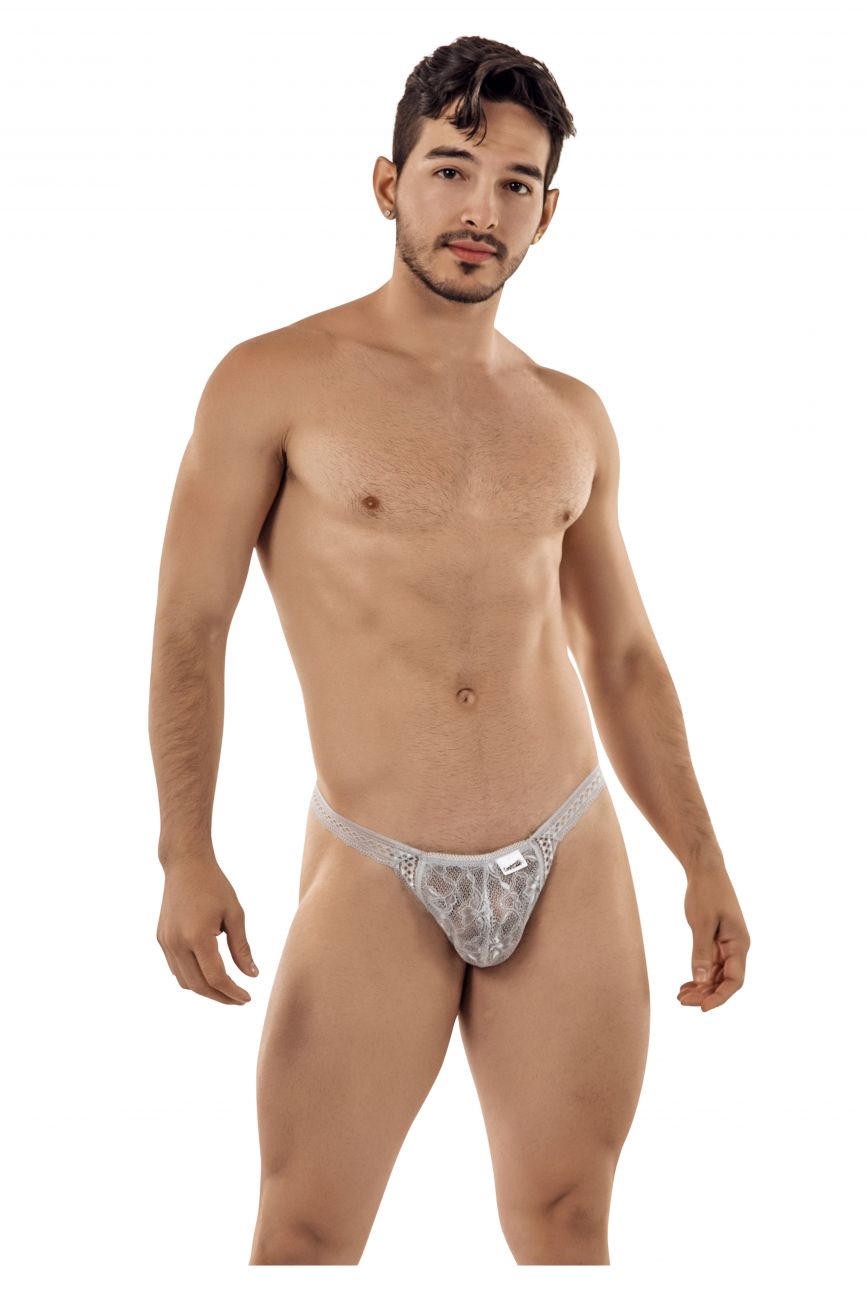 JCSTK - CandyMan 99420 Double Lace Thongs Gray