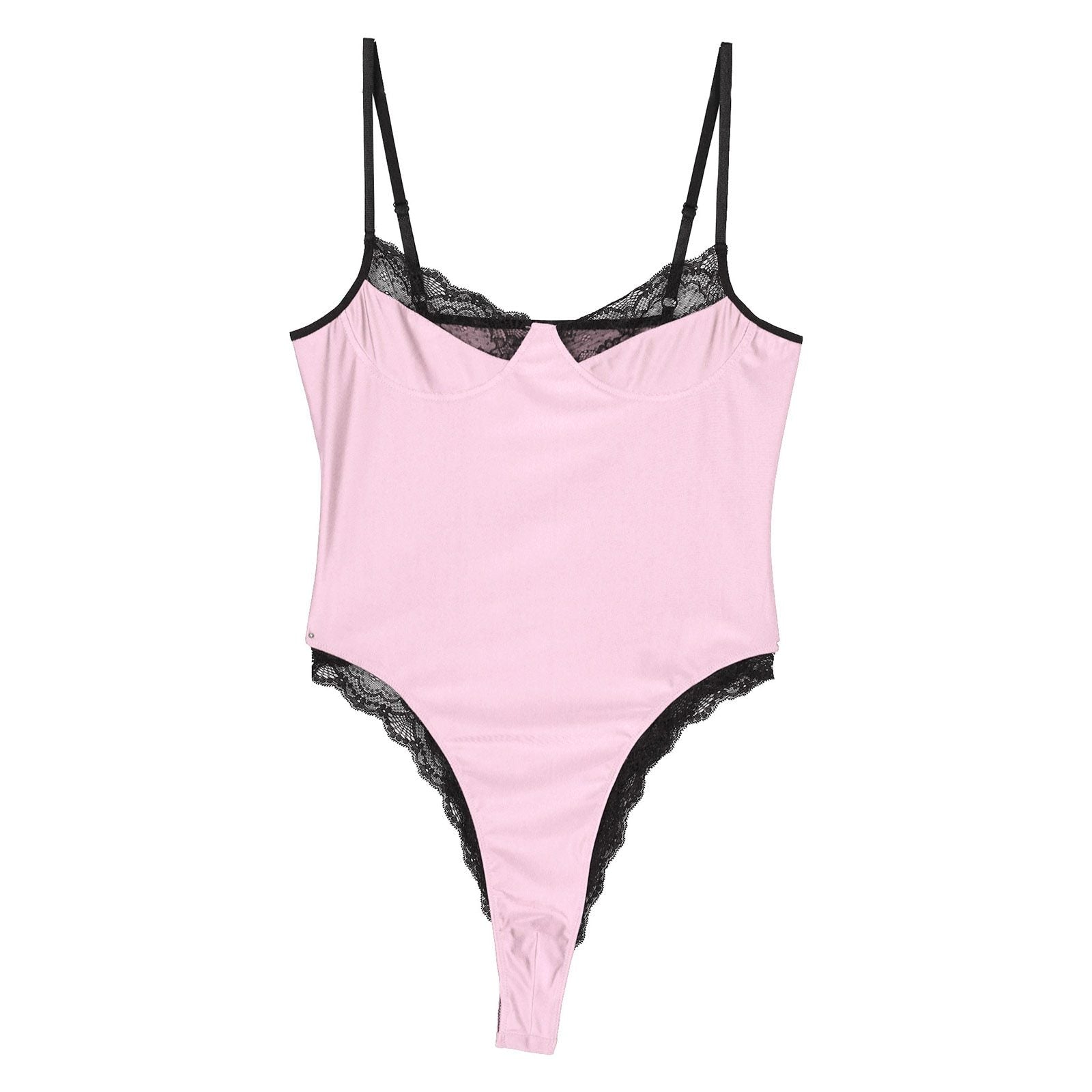 JCSTK - Mens Femme IF-43322316 One Piece Bodysuit with Wireless Top Pink