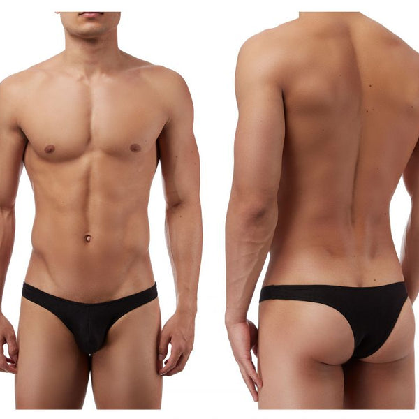 Male Power PAK874 Euro Male Spandex Full Cut Thong Color Black