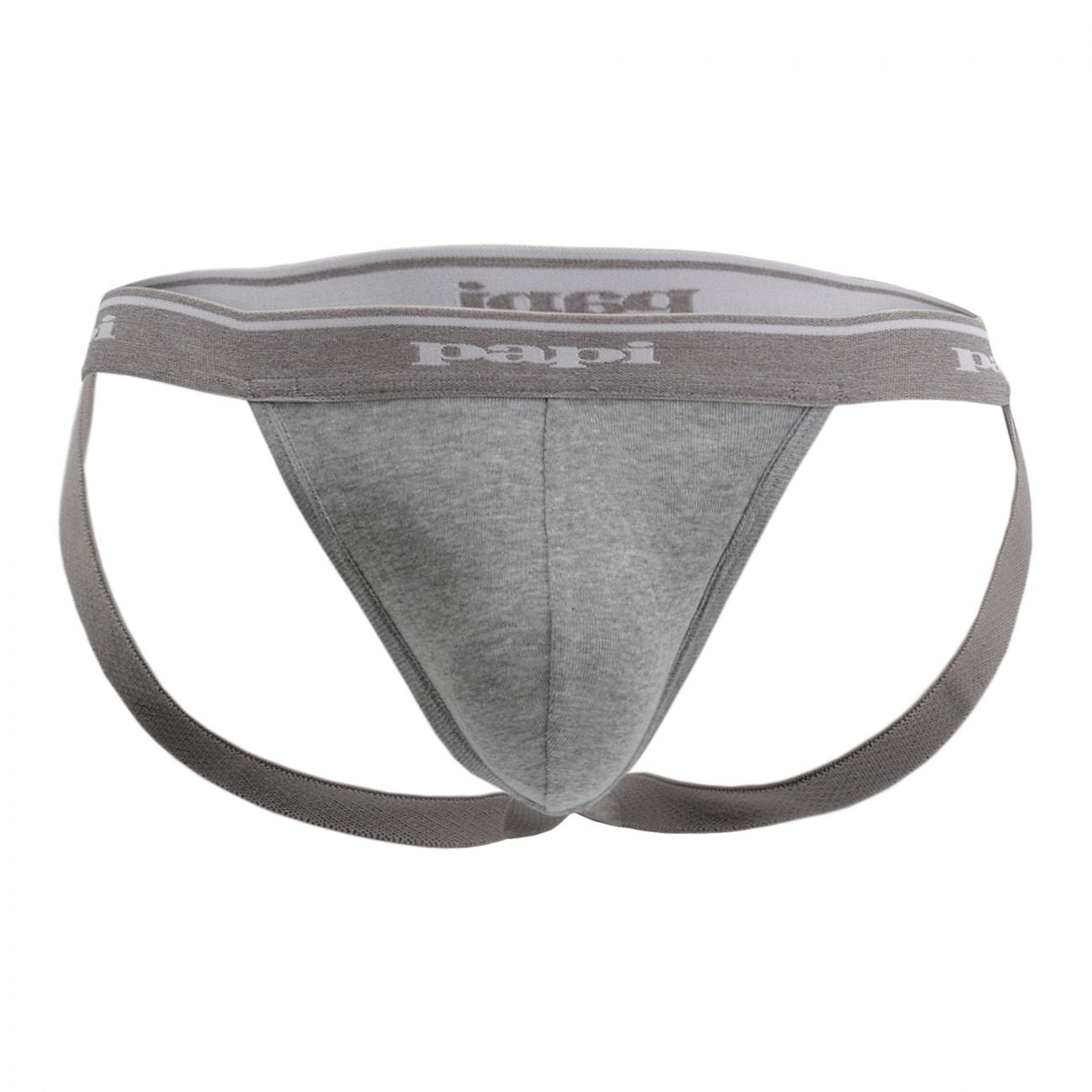 Papi 705910-962 3PK 1X1 Rib Jockstrap Black-Charcoal-Gray