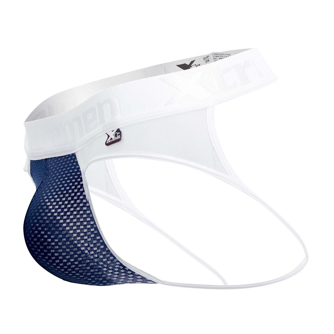 Xtremen 91078 Microfiber Jockstrap White with Navy