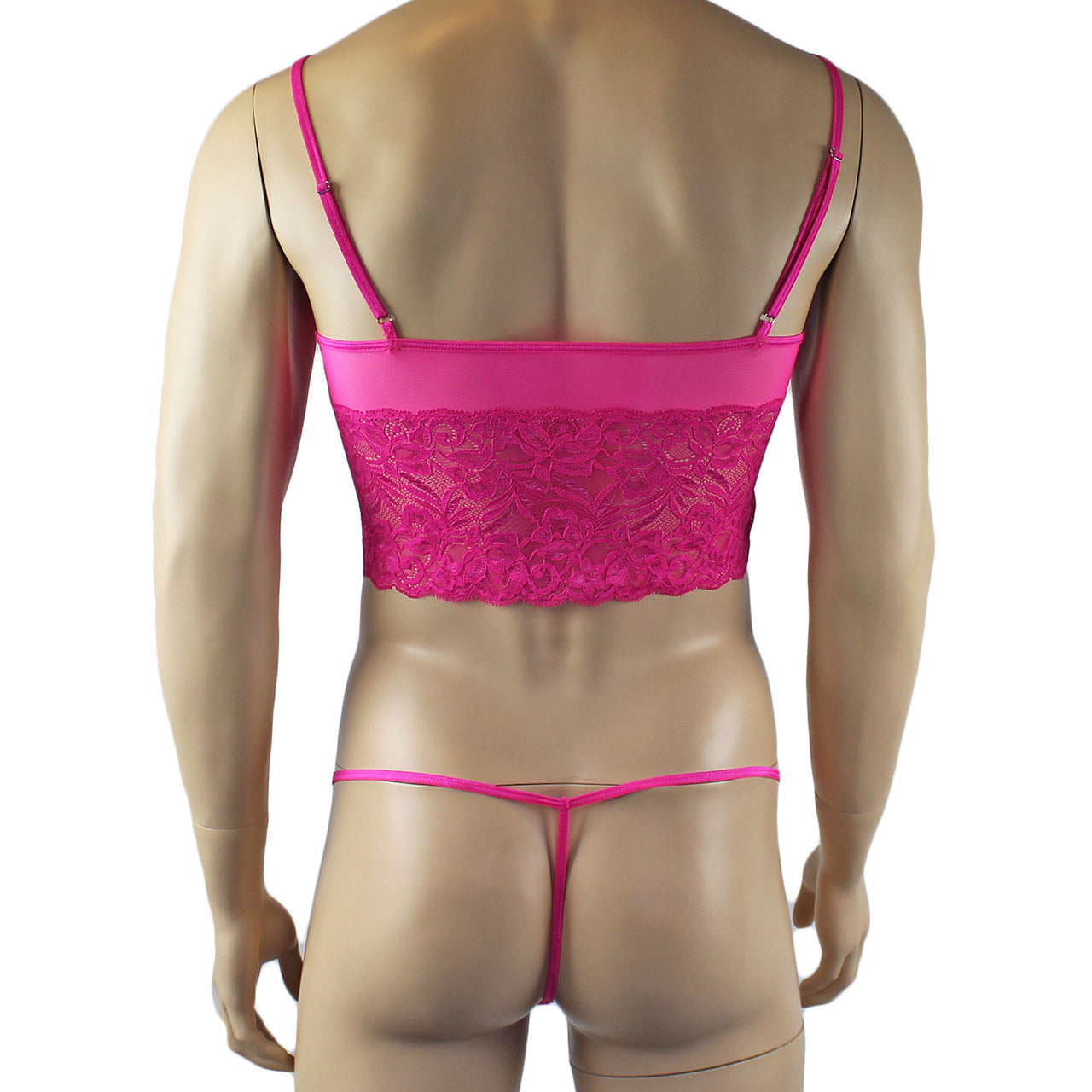 Mens Sexy Lace Camisole Top and  Pouch G string (pink plus other colours)