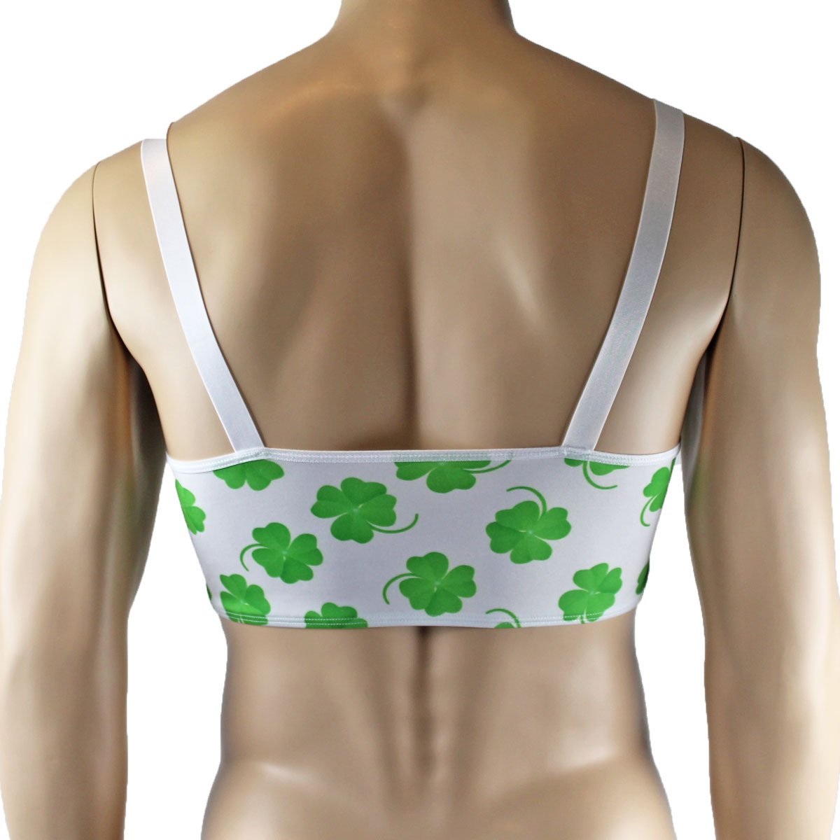 Mens St Patricks Day Lucky 4 Leaf Clover Crop Top and G string